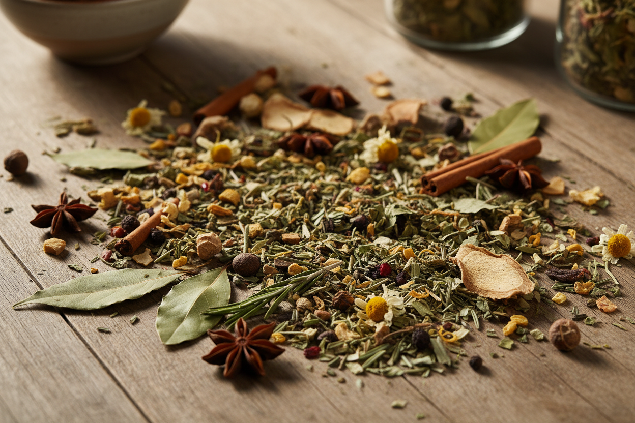 Herbal mixture on table
Herbal Blends